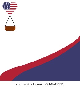 copy space flag day in america