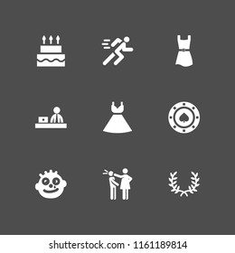 copy space icon. 9 copy space set with two branches symbol of frame, dress, running and spade token vector icons for web and mobile app