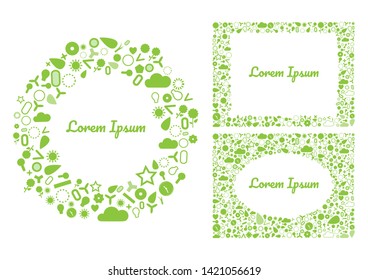 Copy space on green element background. Eco friendly design idea. for Presentation, poster or flyer. Clean and flat style.