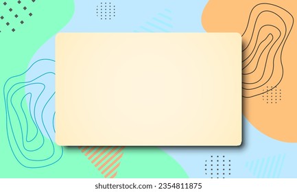 copy space paper background design with pastel color memphis pattern frame