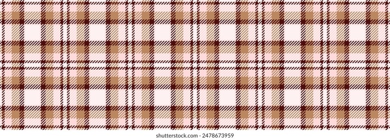 Copy space plaid background tartan, fluffy pattern texture vector. Cut out textile seamless fabric check in sea shell and light color.