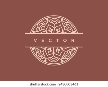 copy space for text, flowers and leaves vector