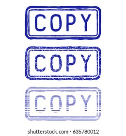 Copy stamp. Blue collection. Vector illustration isolated on white background