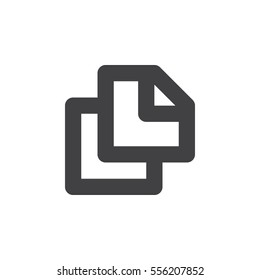 Copy thick line icon, outline vector sign, linear simple pictogram isolated on white. Symbol, logo illustration