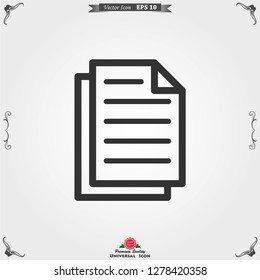 Copy vector icon. Duplicate app symbol. Creative UI item