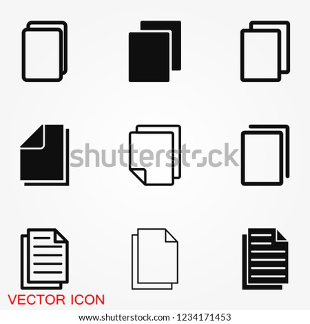 Copy vector icon. Duplicate app symbol. Creative UI item