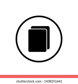 Copy vector icon duplicate symbol. Simple, flat design for web or mobile app