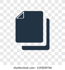 Copy vector icon isolated on transparent background, Copy transparency logo concept