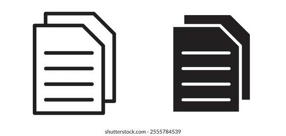 Copy vector icon set in black color.