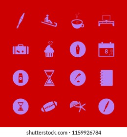 copy vector icons set. with cupcake heart, coffee cup heart, rugby ball and fountain pen in set