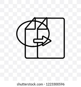 Copy vector linear icon isolated on transparent background, Copy transparency concept can be used for web and mobile