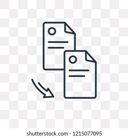 Copy vector outline icon isolated on transparent background, high quality linear Copy transparency concept can be used web and mobile