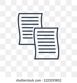 Copy vector outline icon isolated on transparent background, high quality linear Copy transparency concept can be used web and mobile