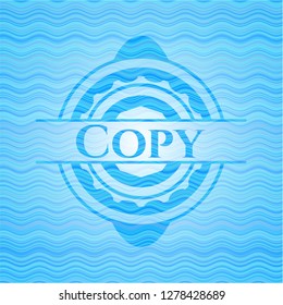 Copy water representation badge background.