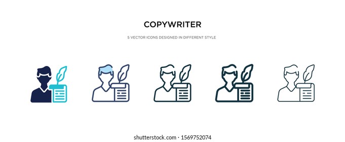 copy writer icon in different style vector illustration. two colored and black copy writer vector icons designed in filled, outline, line and stroke style can be used for web, mobile, ui