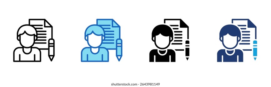 Copy Writer icon Multi Style Vector Illustration