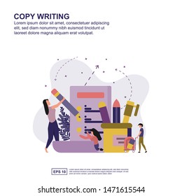 Copy writing concept vector illustration flat design for presentation, social media promotion, banner, and more