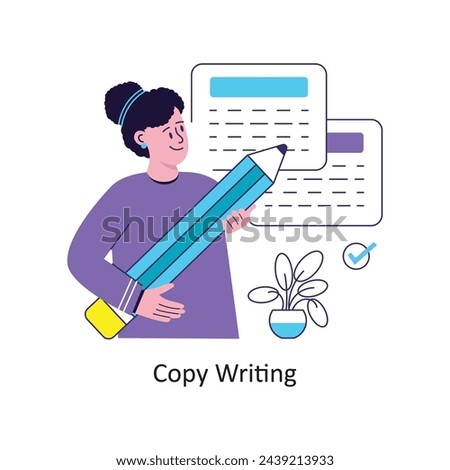 Copy Writing flat style design vector stock illustrations.
