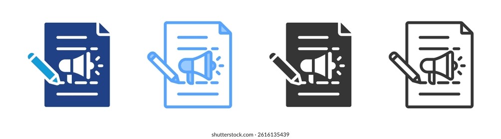 Copy Writing icon set multiple style collection