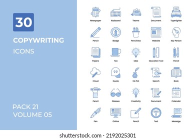 Copy Writing Icons Collection. Set Contains Such Icons As Trade Mark, Copy Write, Cyber Security, And More