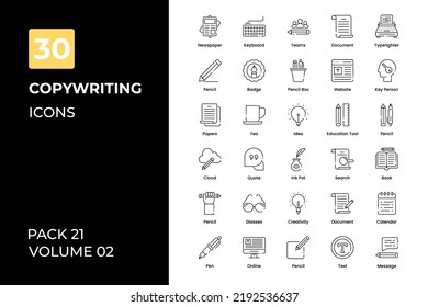 Copy Writing Icons Collection. Set Contains Such Icons As Trade Mark, Copy Write, Cyber Security, And More