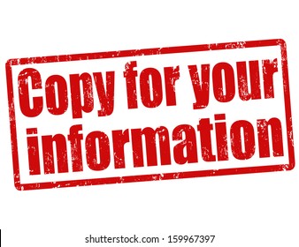 Copy for your information grunge rubber stamp on white, vector illustration