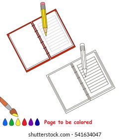 Copybook to be colored, the coloring book to educate preschool kids with easy kid educational gaming and primary education of simple game level.