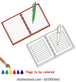 Copybook to be colored, the coloring book for preschool kids with easy educational gaming level.