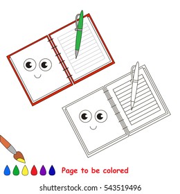 Copybook, diary to be colored, the coloring book to educate preschool kids with easy kid educational gaming and primary education of simple game level.