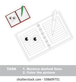 Copybook. Dot to dot educational game for kids.