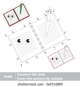 The Copybook. Dot to dot educational game for kids. Tracing by numbers.