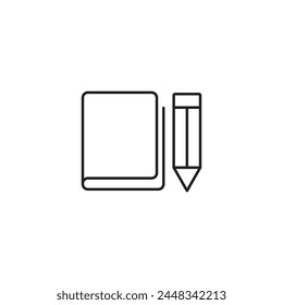 copybook icon vector with pencil 