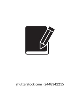 copybook icon vector with pencil 