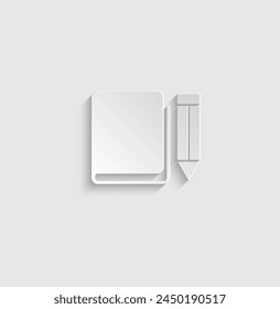 copybook icon vector with pencil 