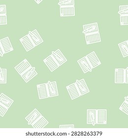 copybook and pen line seamless pattern copybook and pen thin line illustration