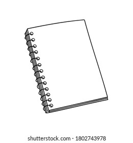 Copybook school accessory in hand drawn doodle style vector illustration, back to school concept image, cute line art