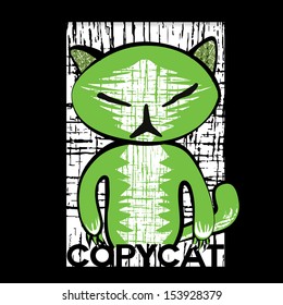 Copycat named superhero on a vector t-shirt design