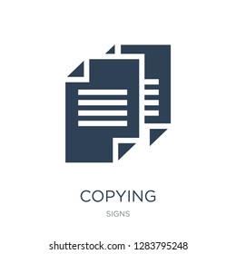 copying icon vector on white background, copying trendy filled icons from Signs collection, copying vector illustration