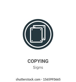 Copying vector icon on white background. Flat vector copying icon symbol sign from modern signs collection for mobile concept and web apps design.