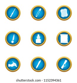 Copyist icons set. Flat set of 9 copyist vector icons for web isolated on white background