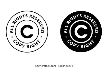 copyright abstract, 'all right reserved' vector icon