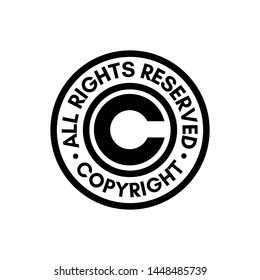 Copyright All rights reserved sign stamp illustration