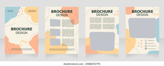 Los derechos de autor para los autores orientan el diseño de folletos en blanco. Conjunto de plantillas con espacio de copia para texto. Recopilación de informes corporativos prefabricados. Editable 4 páginas de papel. Tahoma, Myriad Pro, fuentes ariales usadas