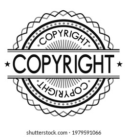 Copyright Badge Seal Security Quality Round Stamp Design Vector Art . Icon Approved Product.