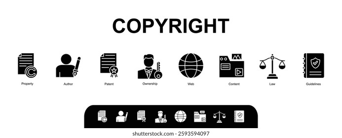Copyright banner web icon vector illustration concept
