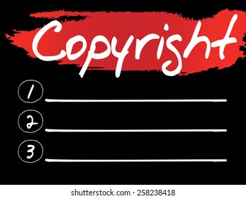 Copyright Blank List, vector concept background