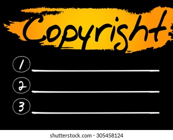 Copyright Blank List, vector concept background