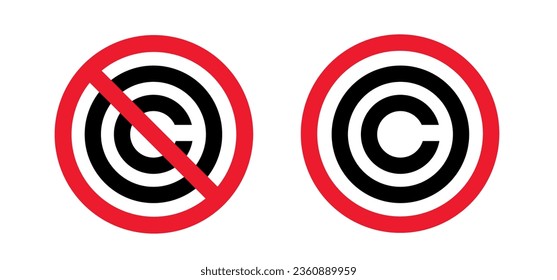 Copyright o carta C. Derecho a la primera publicación. No o detenga el símbolo derecho Copiar. Día mundial de los derechos de autor. concepto de educación jurídica. Inscribir icono de copyright de marca comercial. No firmar piratería. Logo de privacidad