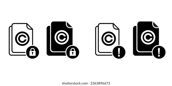 Copyright or C letter. Right of first publication. Copy right symbol. world copyright day. concept of legal education.Register trademark copyright icon. Piracy, padlock sign. Pad lock privacy logo.
