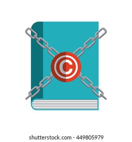 Copyright concept represented by book and c icon. Colorfull and flat illustration. 
